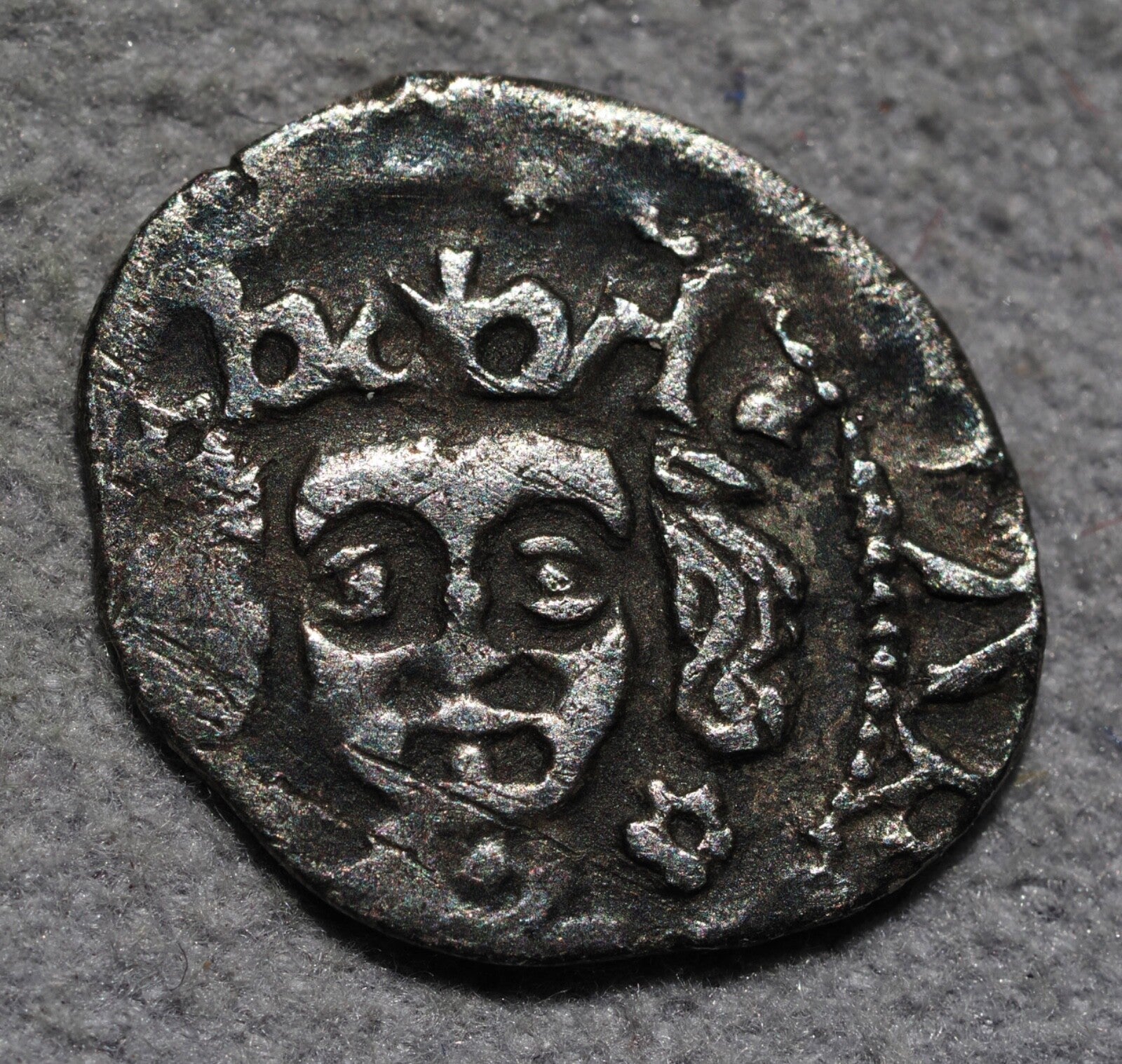 Irish Edward IV Hammered Silver Penny.  Rose and sun by crown S63960