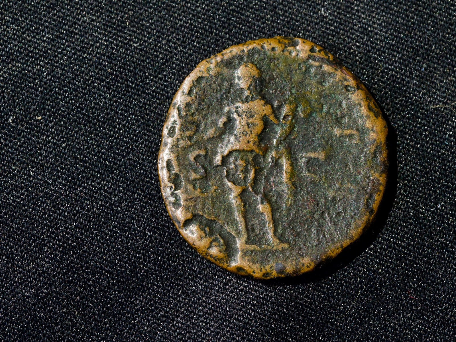 Titus, as Augustus (AD 79-81). AE as , head left-Genius1