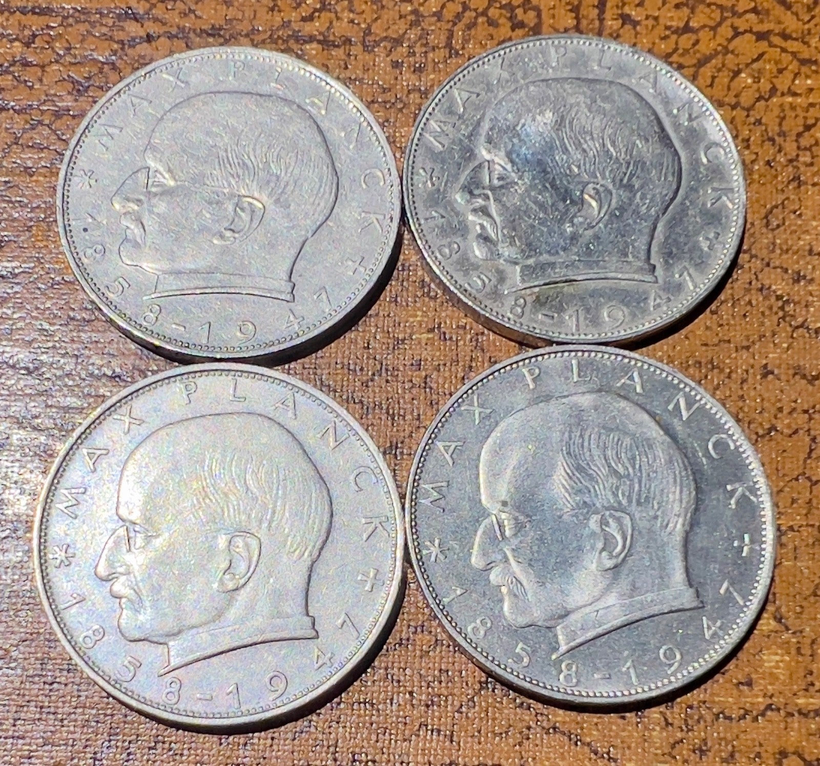 Collection of 4 Germany 2 Marks-1958G,1966F,1968G,1958F all excellent condition1