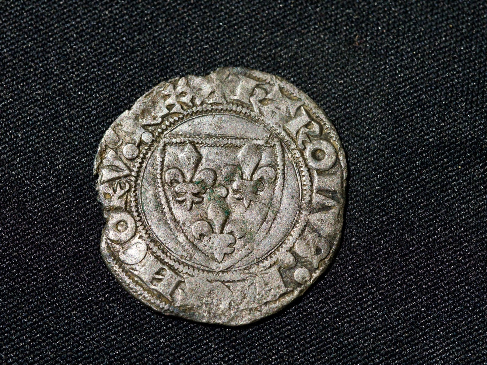 France, Charles VI, Blanc Guénar, 1385, Silver0