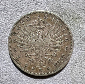 Italy  2 Lira - 1907  - Emanuele III