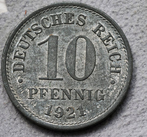 1921 Germany  10 pfennig- UNC