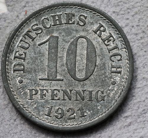 1921 Germany  10 pfennig- UNC0