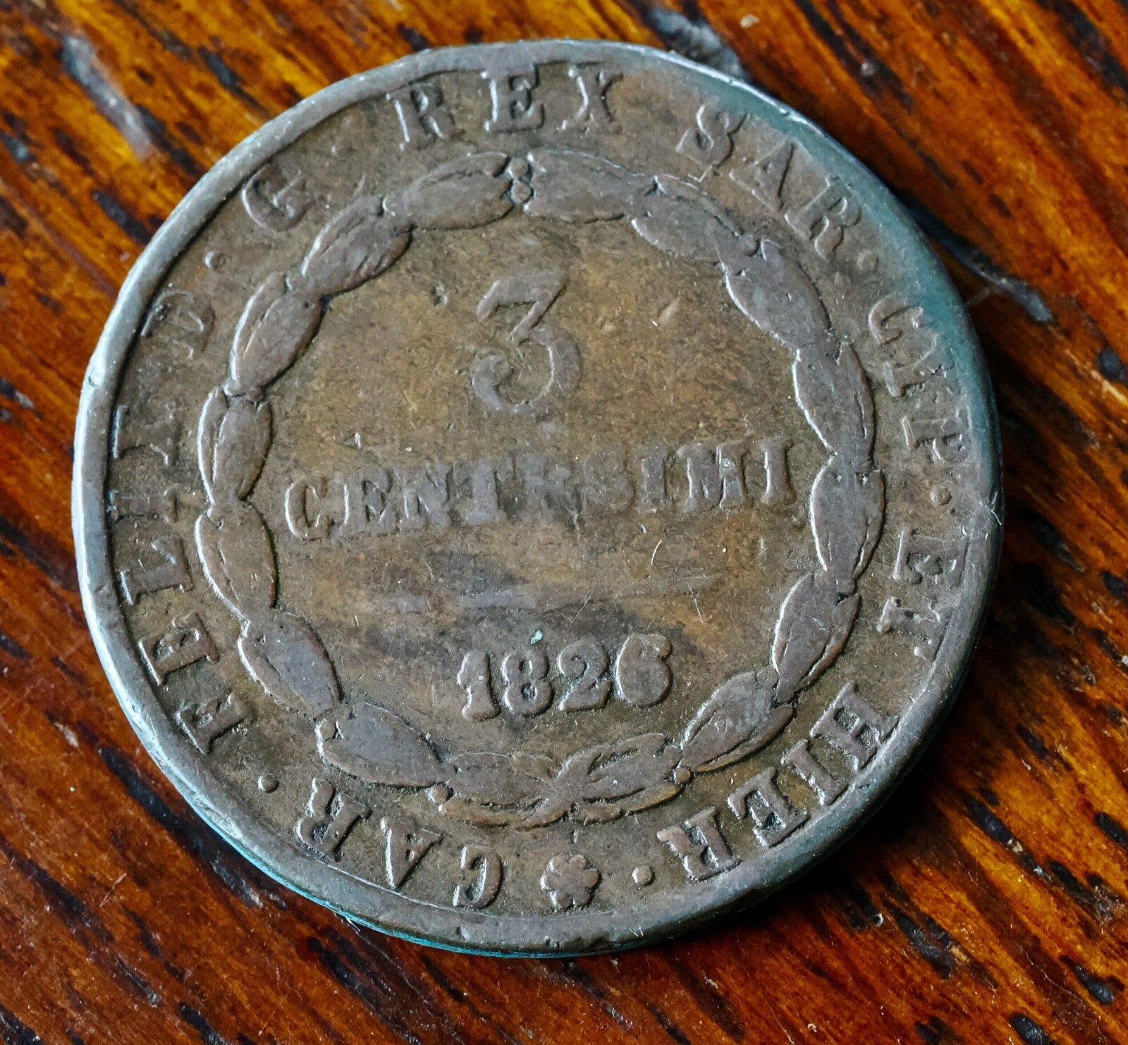 Italy, Carlo Felice. 3 Centesimi 18260