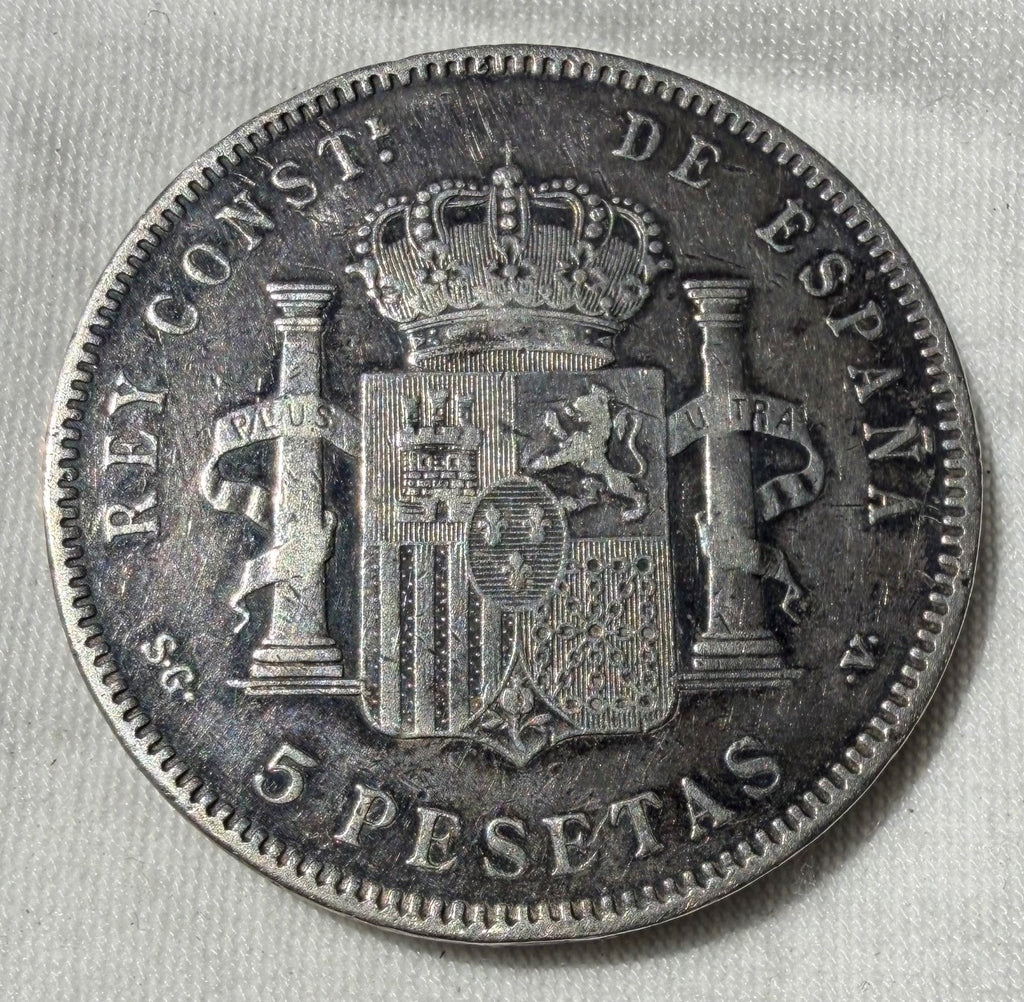 Kingdom of Spain - Alfonso XIII (1886-1931), 1897 Silver 5 Pesetas.1