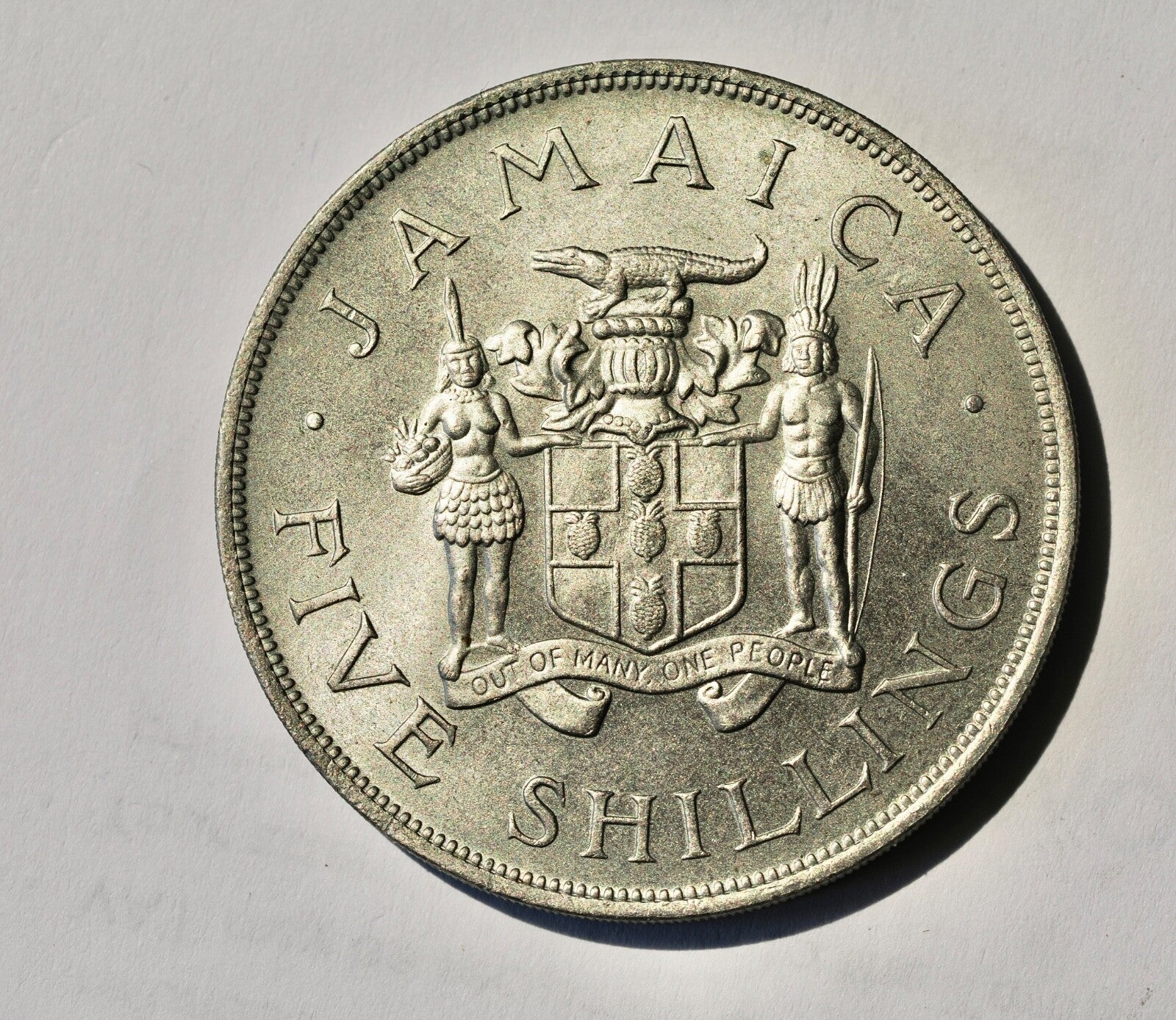 1966 Jamaica Five Shillings Coin unc.0
