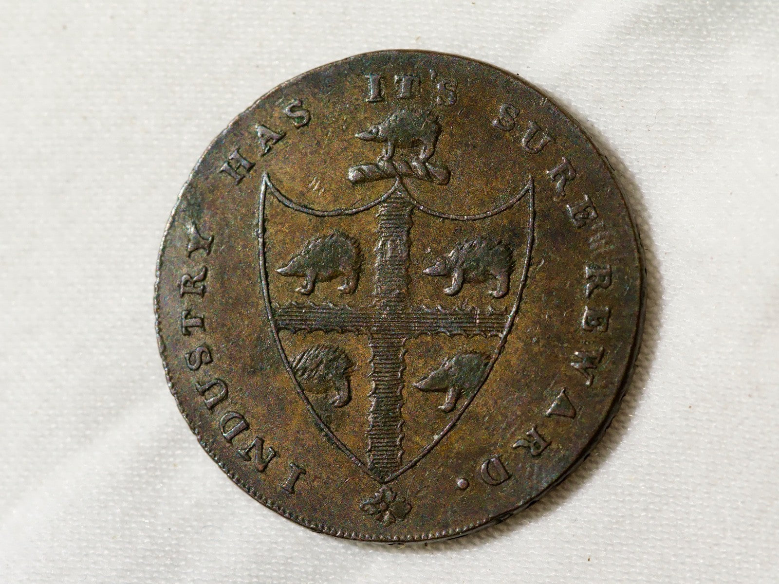 Warwickshire Birmingham Halfpenny Token 1793  D&H 50-high grade1
