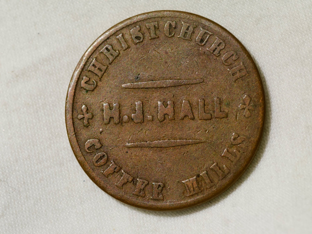 New Zealand Penny token, H.J. Hall, Christchurch. Gray 92s, Renniks 1650