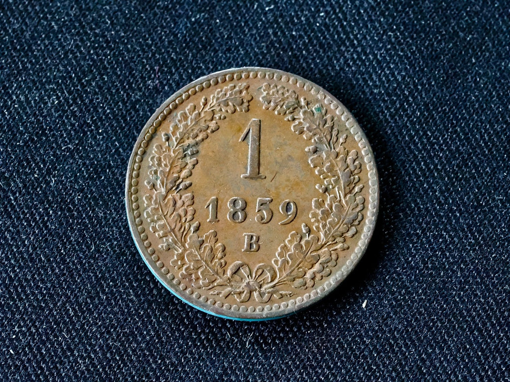 Austria 1 Kreuzer 1859 B-excellent example1