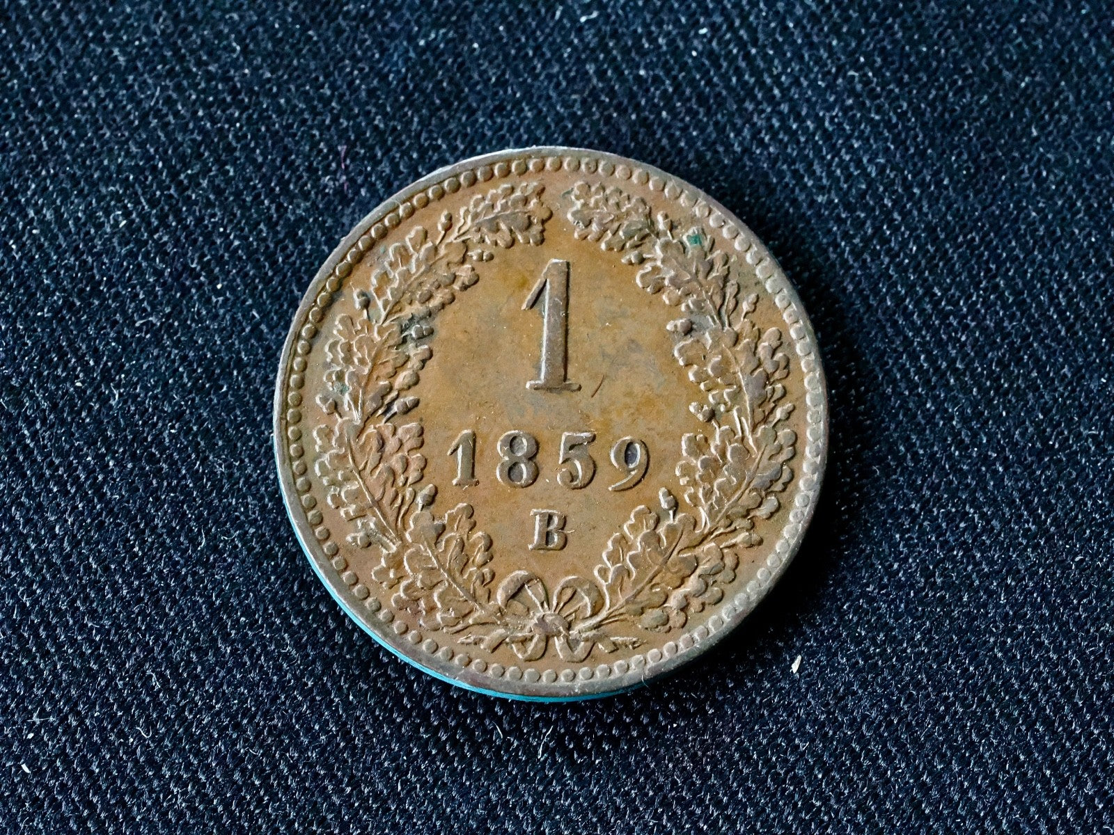 Austria 1 Kreuzer 1859 B-excellent example1