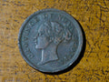 1840 Queen Victoria Nova Scotia One Penny Token, Canada0