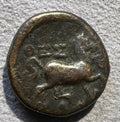 THESSALIAN LEAGUE Larissa 196BC Greek Coin ATHENA APOLLO Bronze Dichalkon 5.97g0