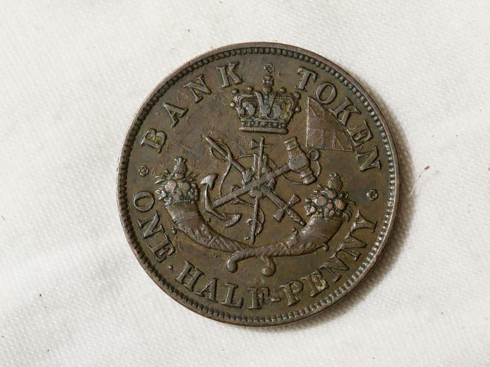 1854 Bank of Upper Canada Half Penny Token-high grade1