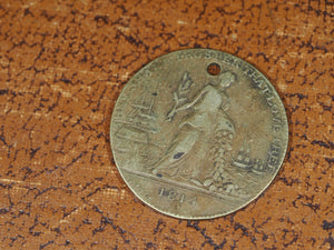 1814 British Kettle Preliminaries of Peace medal 24 mm