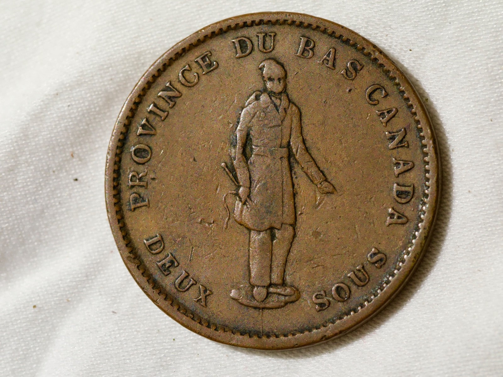Canada - Province Du Bas - 1837 One Penny Copper Token - Deux  Sous0