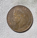 FRANCE. 5 CENTIMES 1865 A-AUNC0