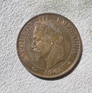 FRANCE. 5 CENTIMES 1865 A-AUNC