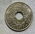 1938 FRENCH Indochina (VIETNAM) 5 CENTIMES -UNC0