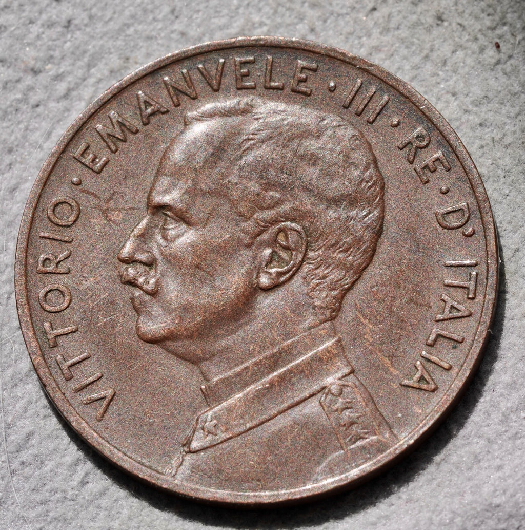 Italy 1918 bronze 5 centesimi-high grade0
