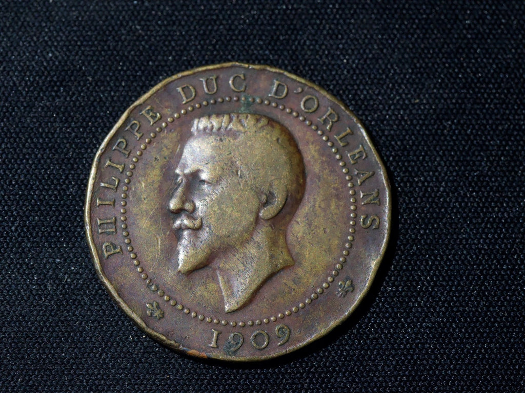 France, Token, Philippe Duc d'Orleans, 1909, Brass1