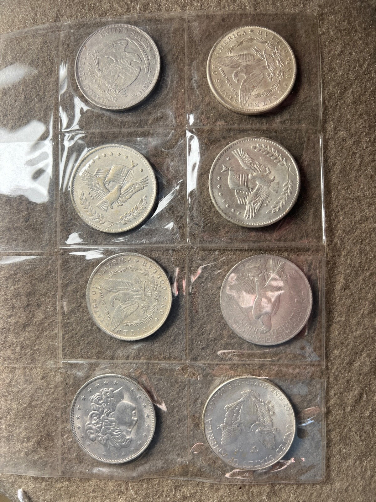 16 modern not original  USA dollar coins, lightweight