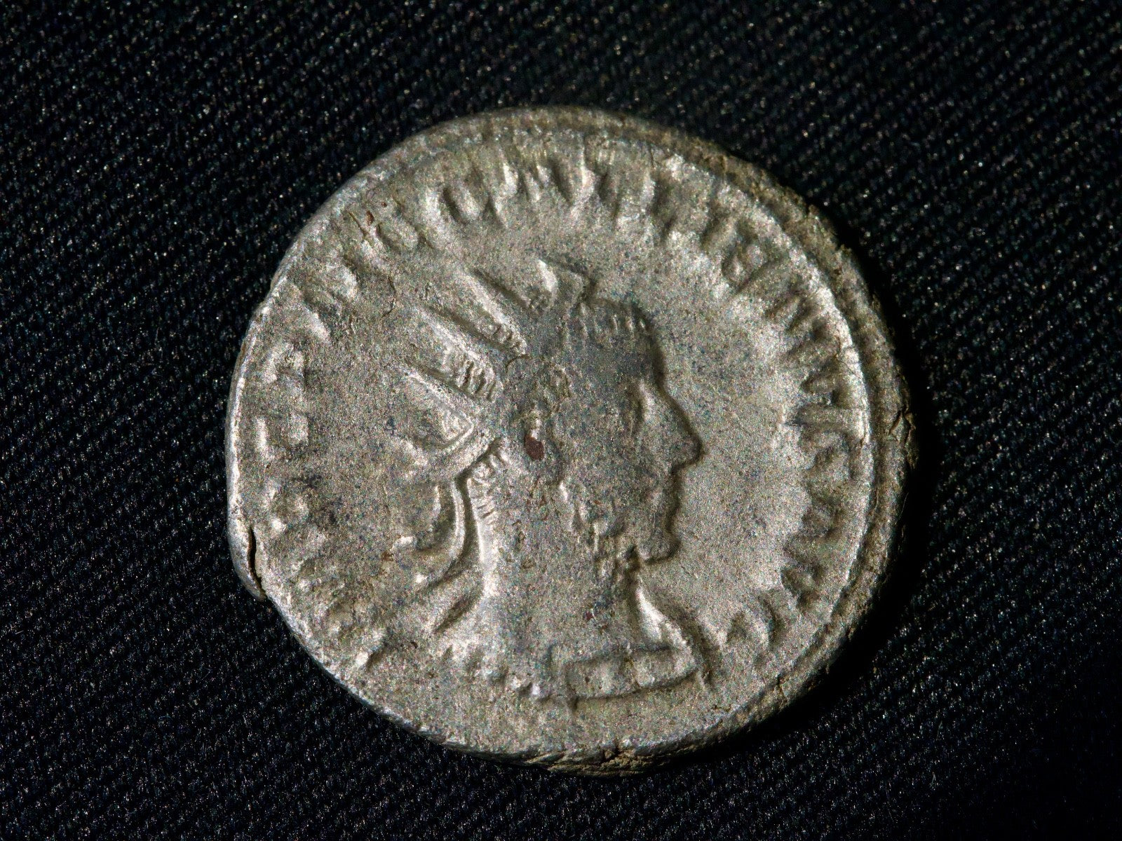 Gallienus  antoninianus -Virtus standing left, resting on shield,holding spear0