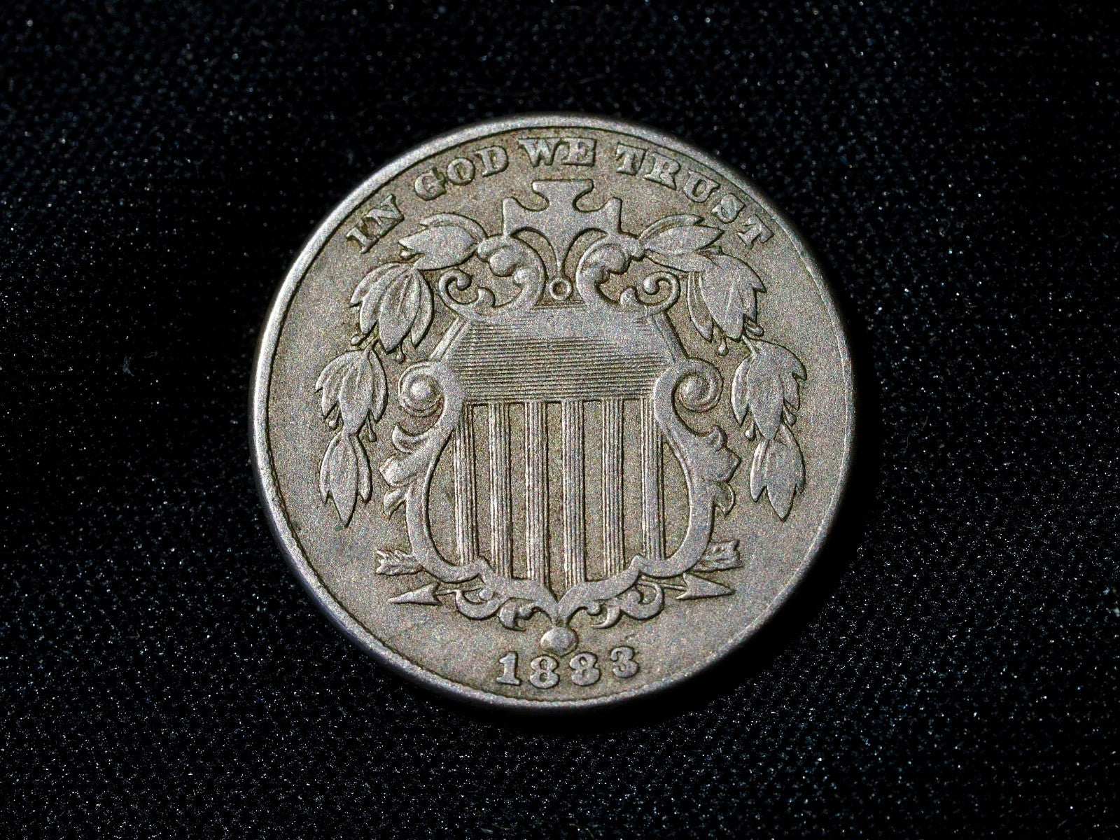 1883 USA shield Five Cents-dig on the number 50