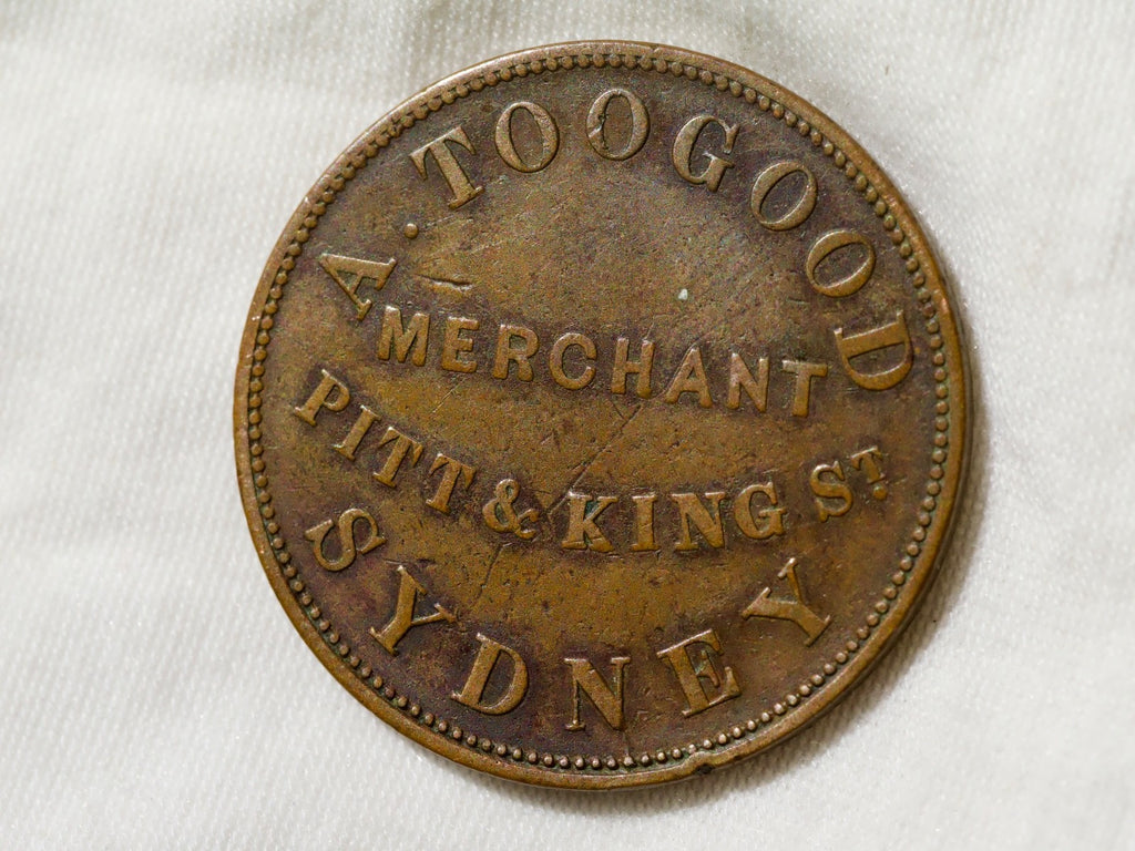 Australia Sydney  Penny Token  A. Toogood 18551