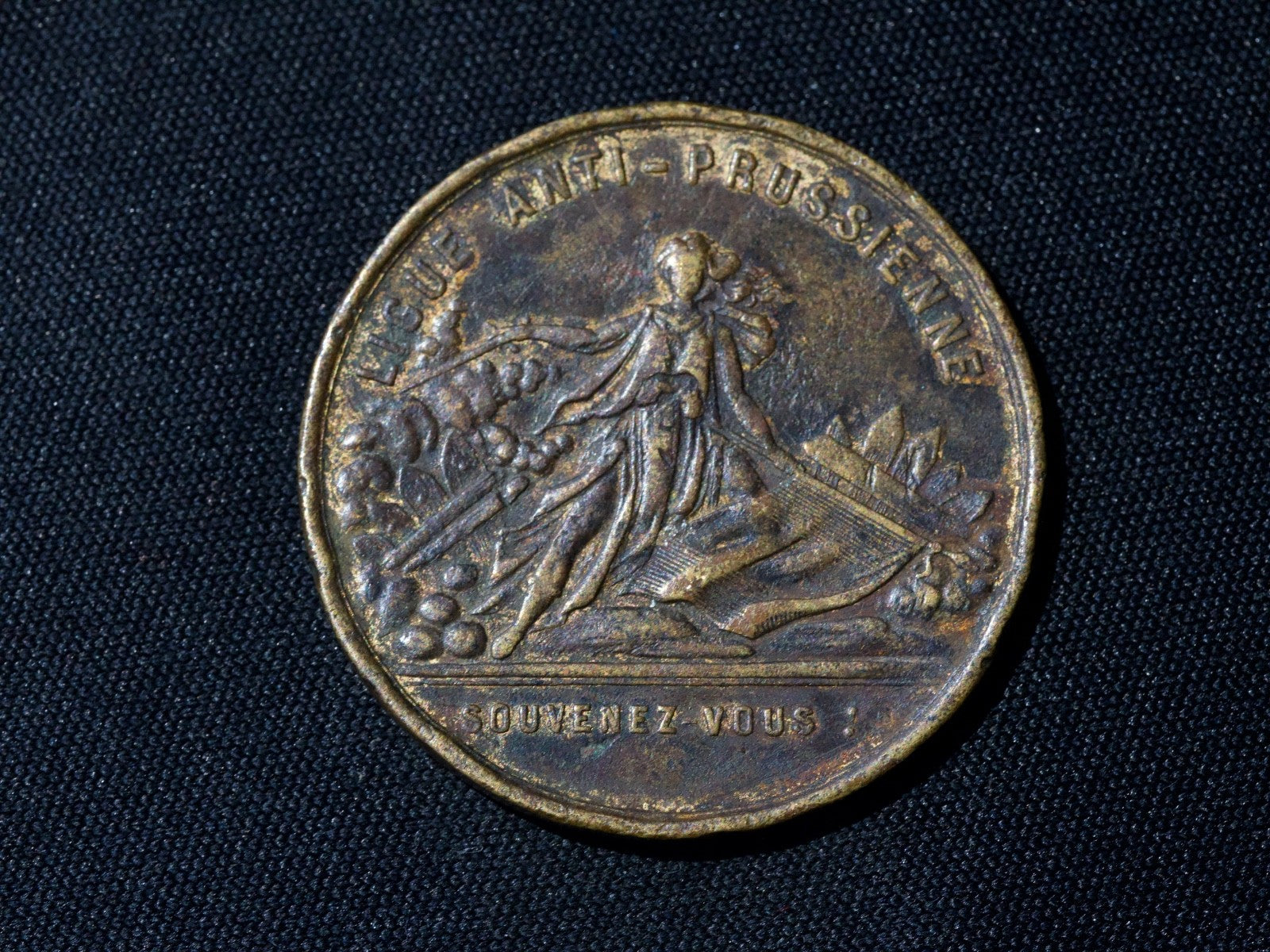 Alsace-Lorraine, anti-Prussian league, 34 mm satirical medal, Invasion 1870-18710