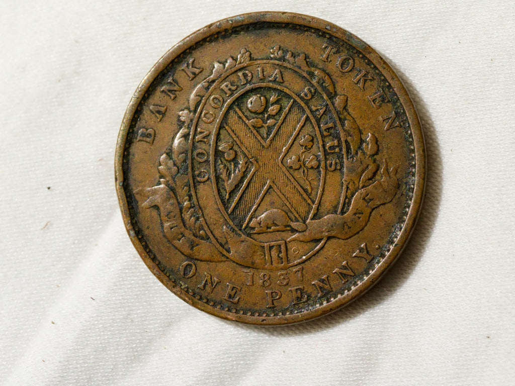 Canada - Province Du Bas - 1837 One Penny Copper Token - Deux  Sous1