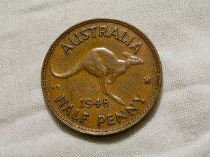 Australia  Half Penny 1948 M