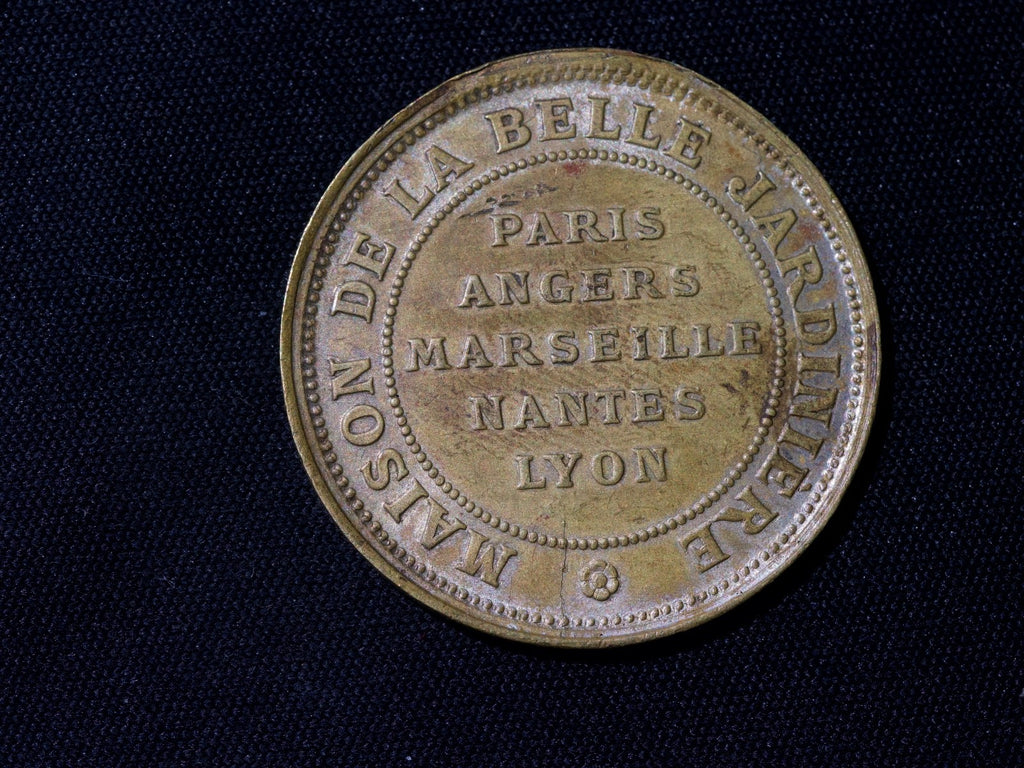 French BRONZE ART NOUVEAU MEDAL by CHAPLAIN 33mm belle jardinière0