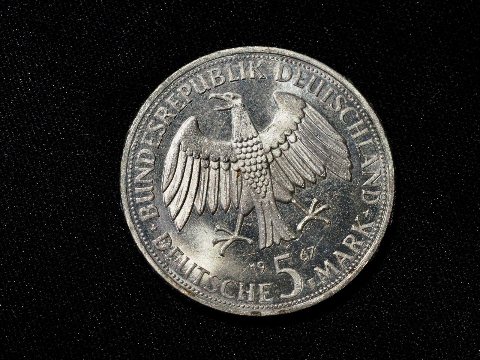GERMANY:  5 marks 1967F- Humboldt-PROOF with surface marks1