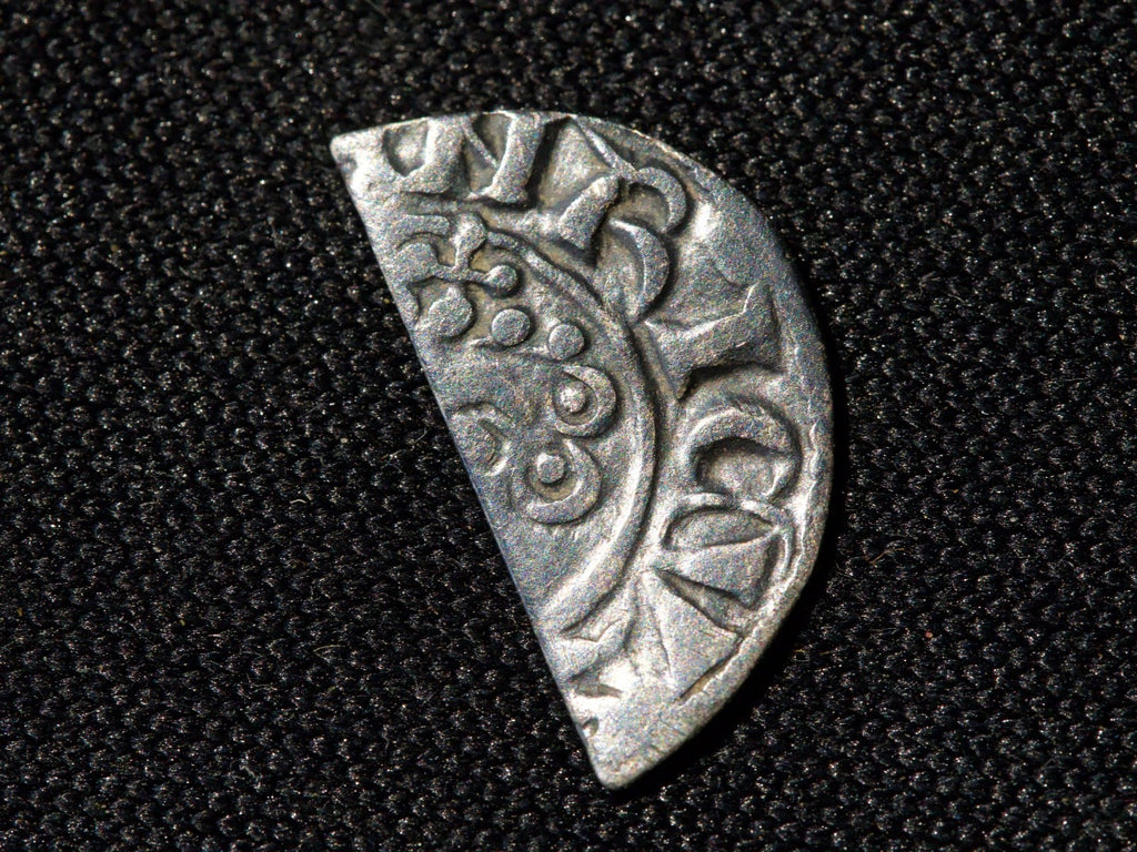 King John Short Cross Cut Half Penny-class 5b2-high grade0