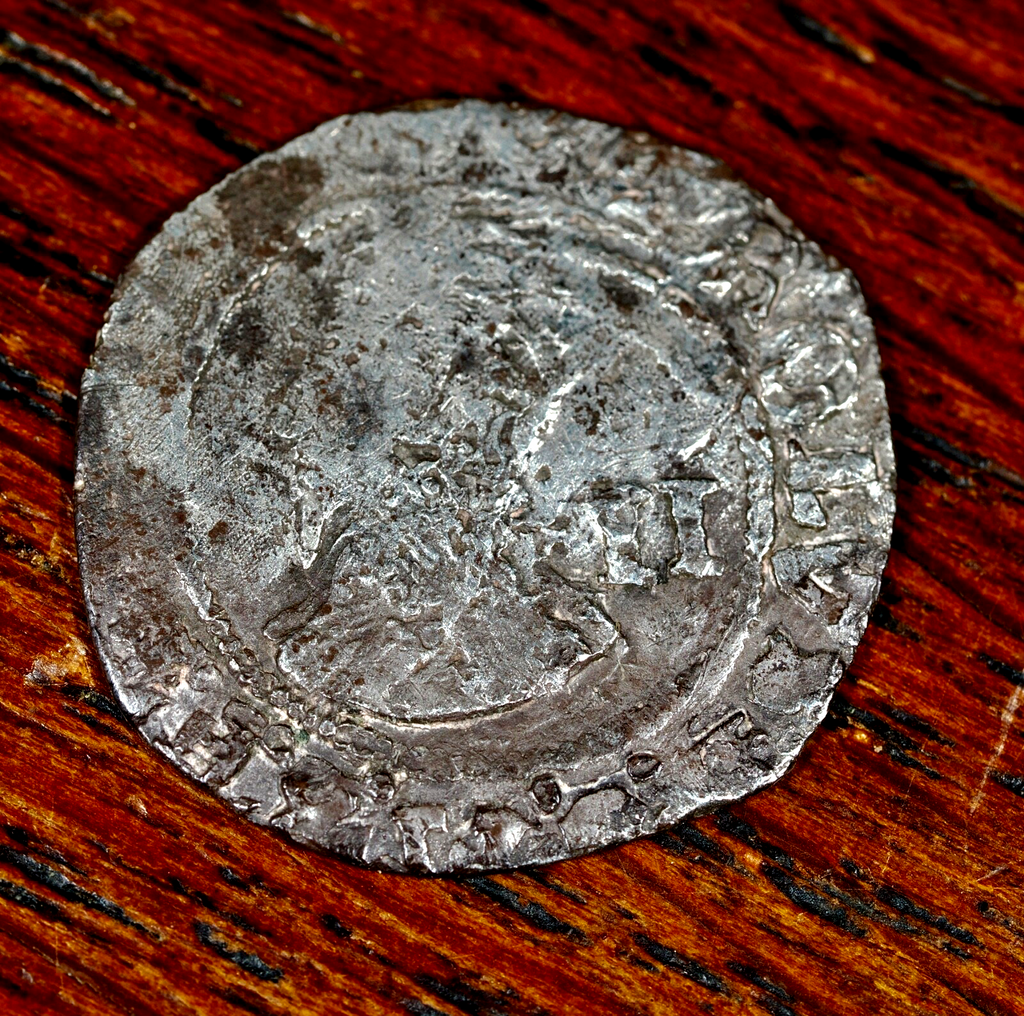 Charles I Hammered Silver Half Groat S2832 mm triangle in circle0