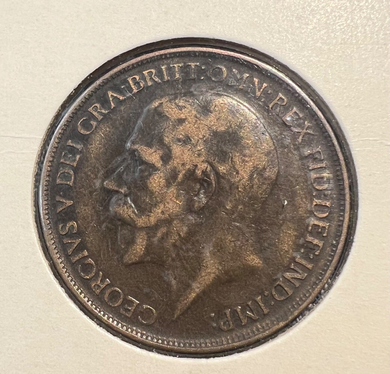 1912 H George V One Penny Coin1