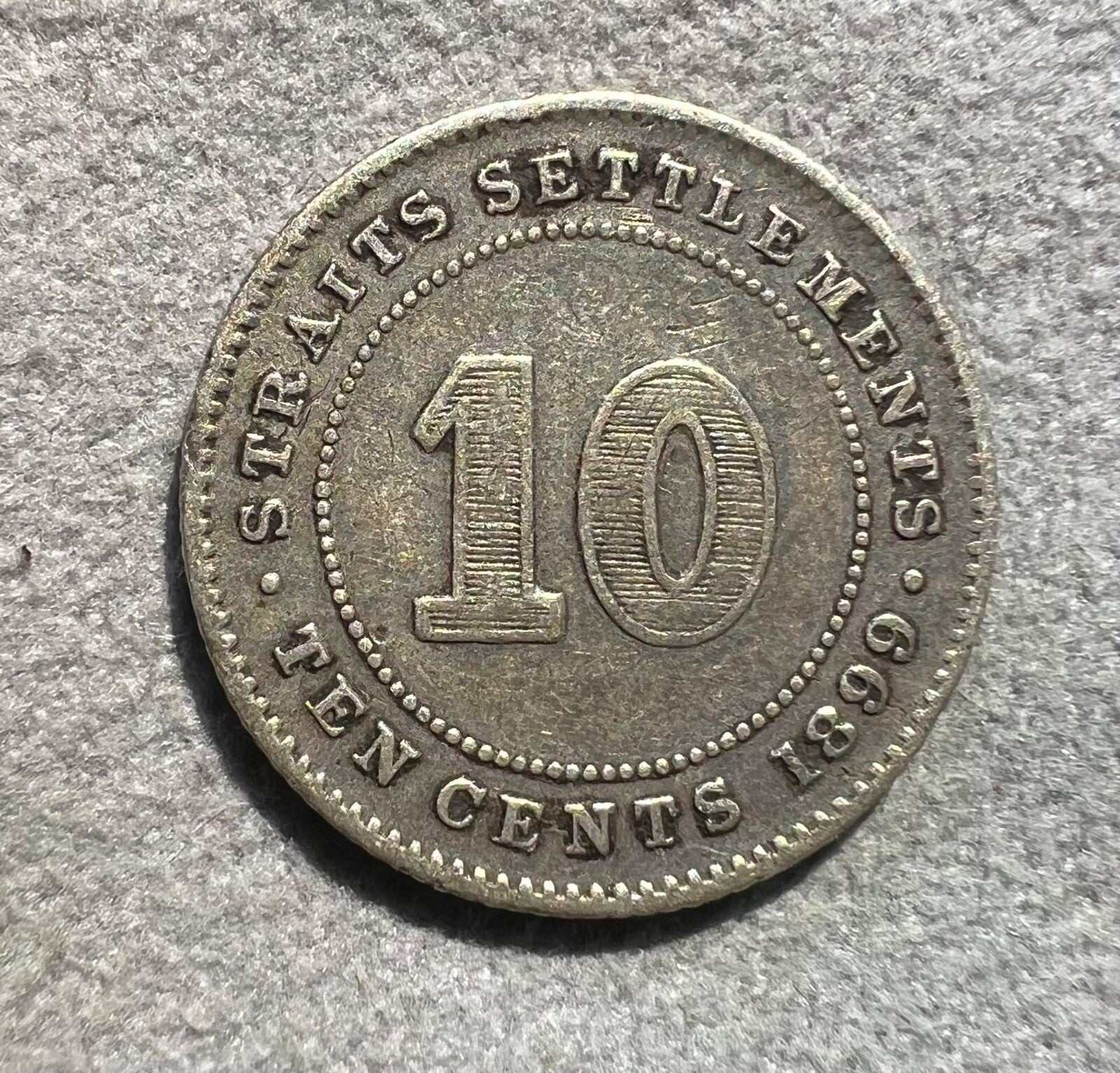 Straits Settlements 10 Cents 18980