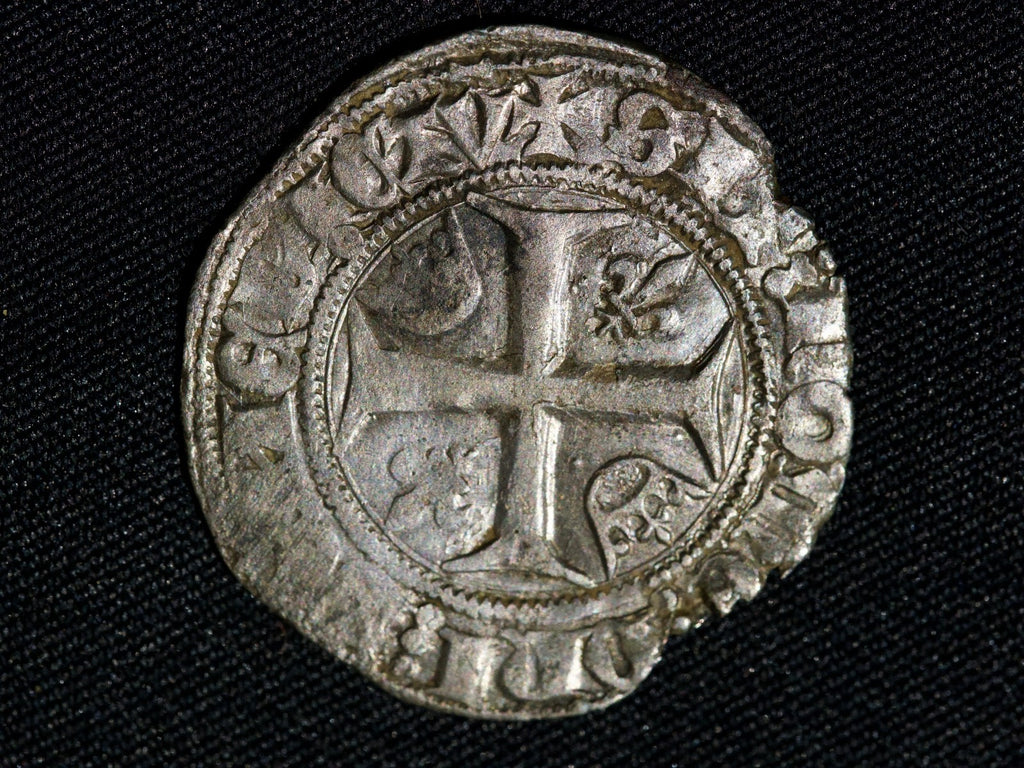 France, Charles VI, Blanc Guénar, 1385, Silver1