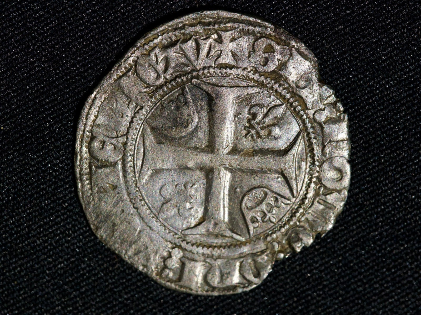 France, Charles VI, Blanc Guénar, 1385, Silver1