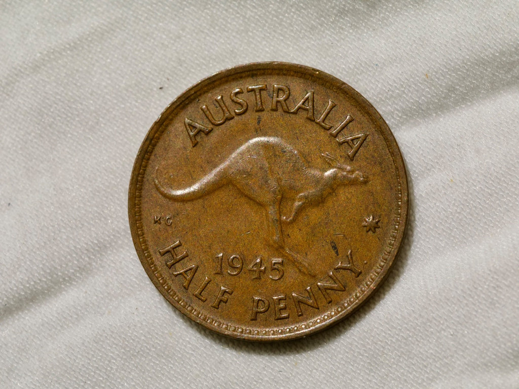 Australia  Half Penny 1945 dot0