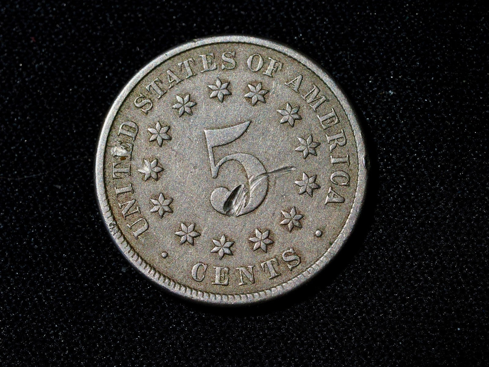 1883 USA shield Five Cents-dig on the number 51