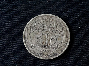 Egypt  1917 Silver 5 Piastres