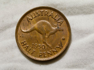 Australia  Half Penny 1950 dot