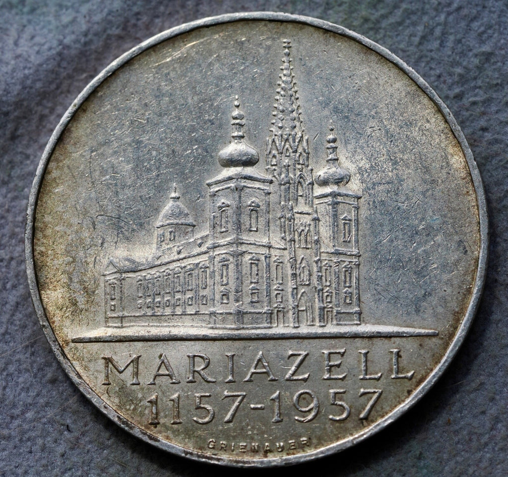 Austria 25  Schilling 1957 800 Years Basilica Mariazell-high grade1