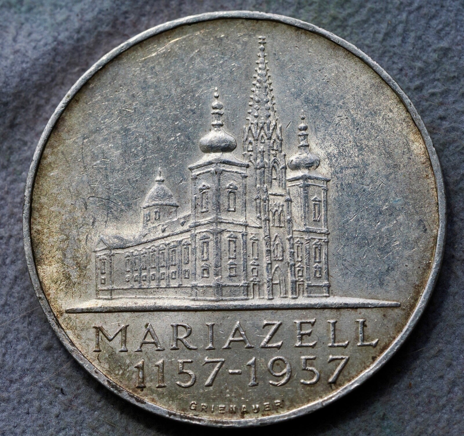 Austria 25  Schilling 1957 800 Years Basilica Mariazell-high grade1