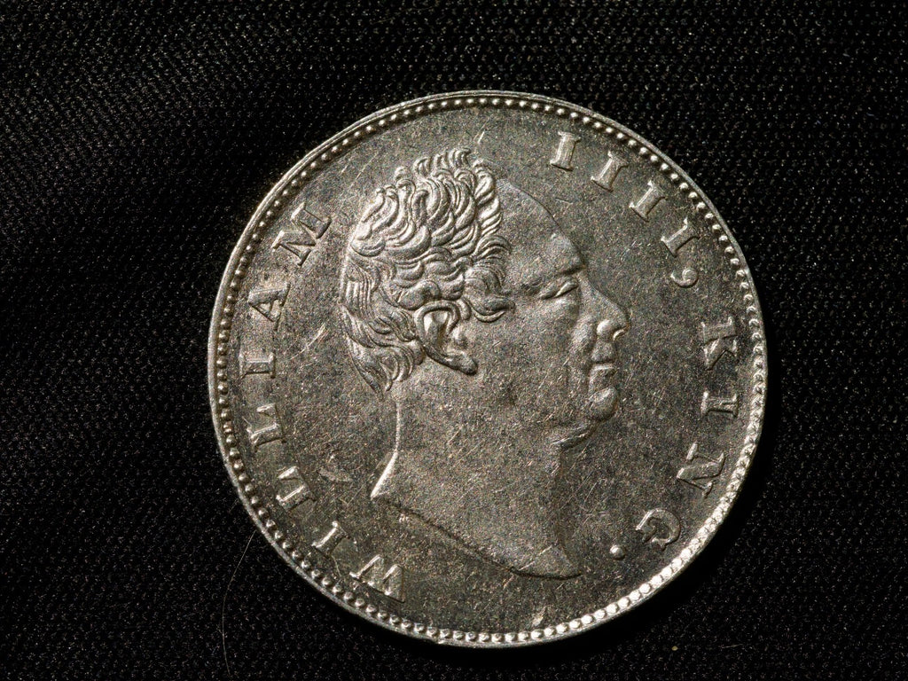 East India company 1835 one rupee, incuse F on truncation-excellent0