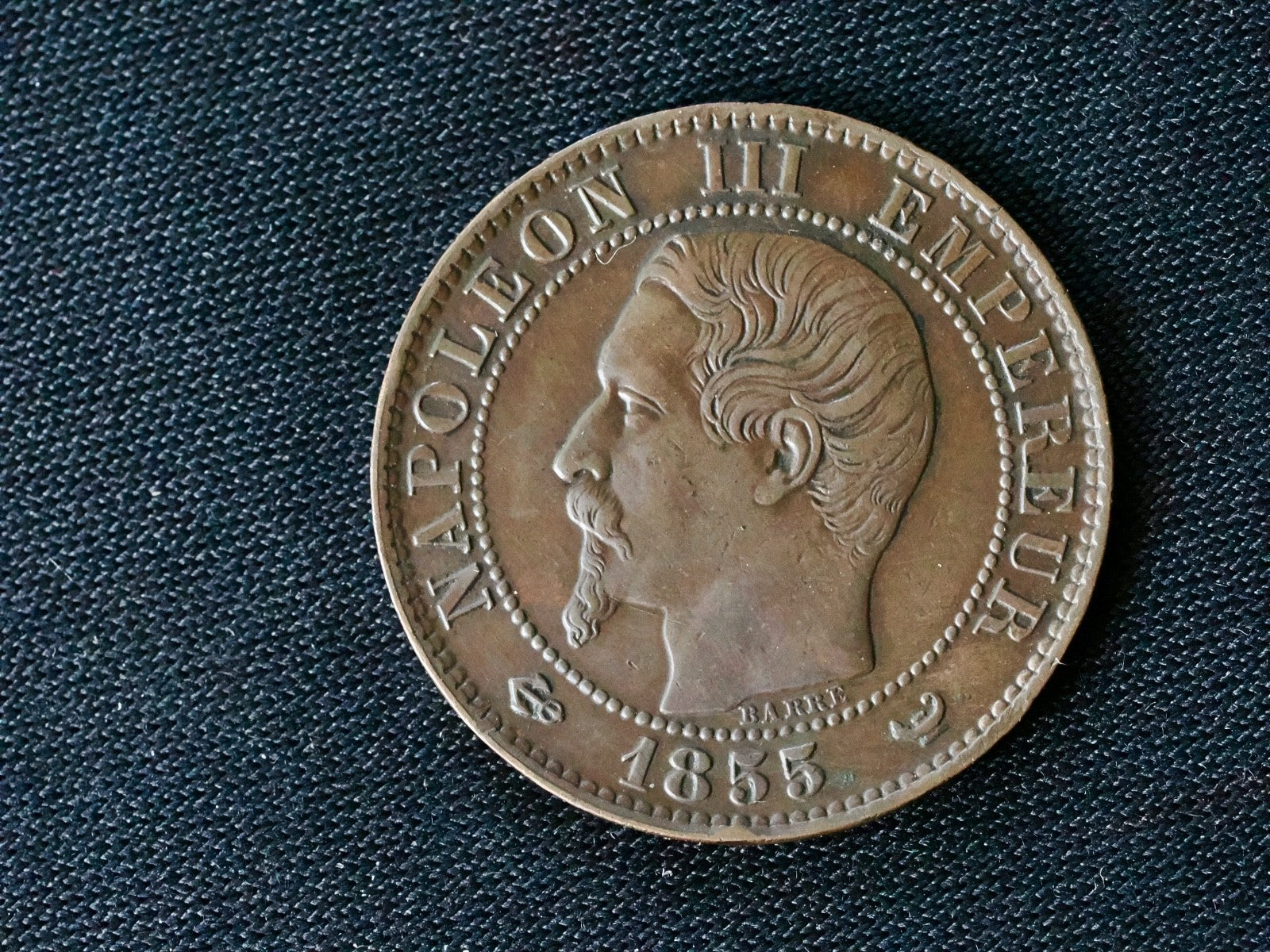 France 1855W  5 centimes-high grade1