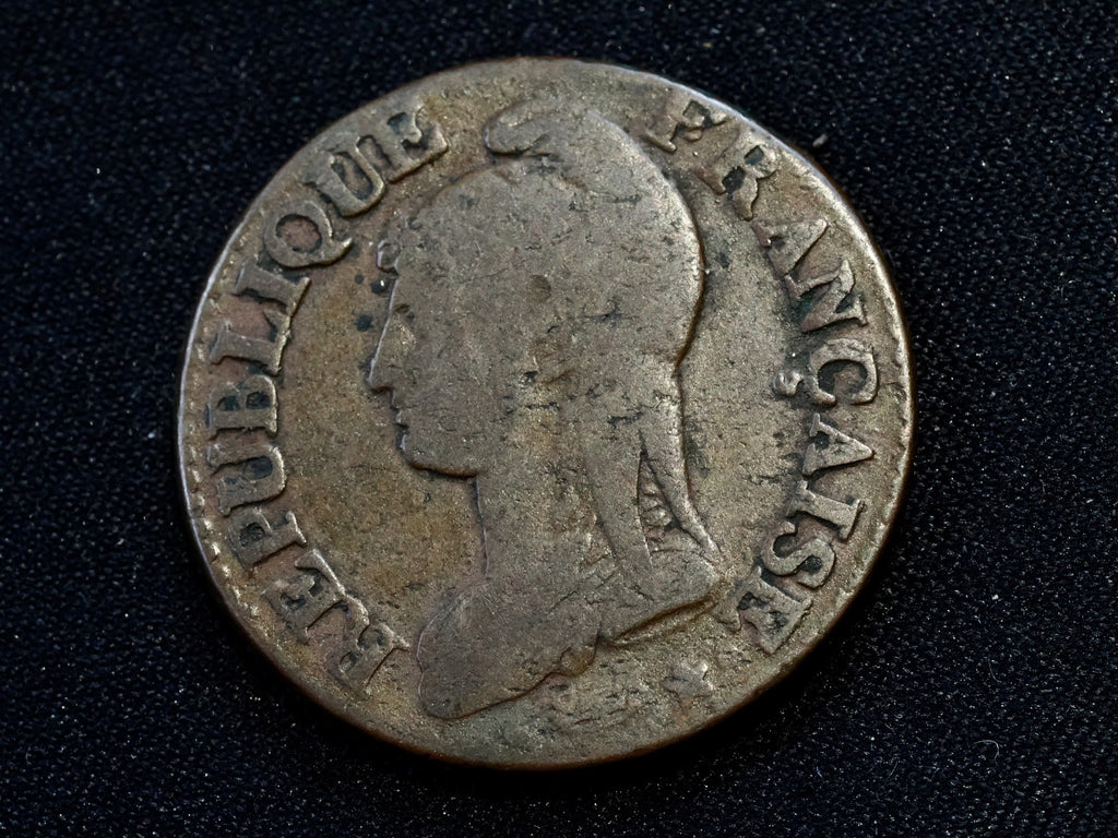FRANCE 1st REPUBLIC 1799 L'AN 8 AA CINQ 5 CENTIMES1