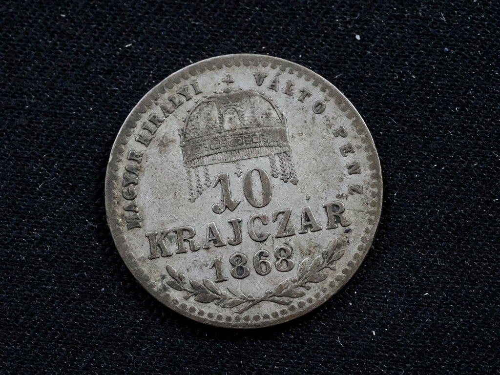 Hungary 1868 silver 10 krajczar-high grade0