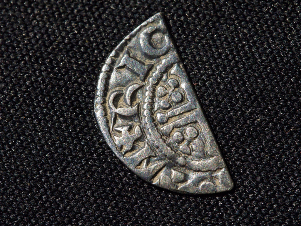 King John Short Cross Cut Half Penny-class 5b2-high grade1